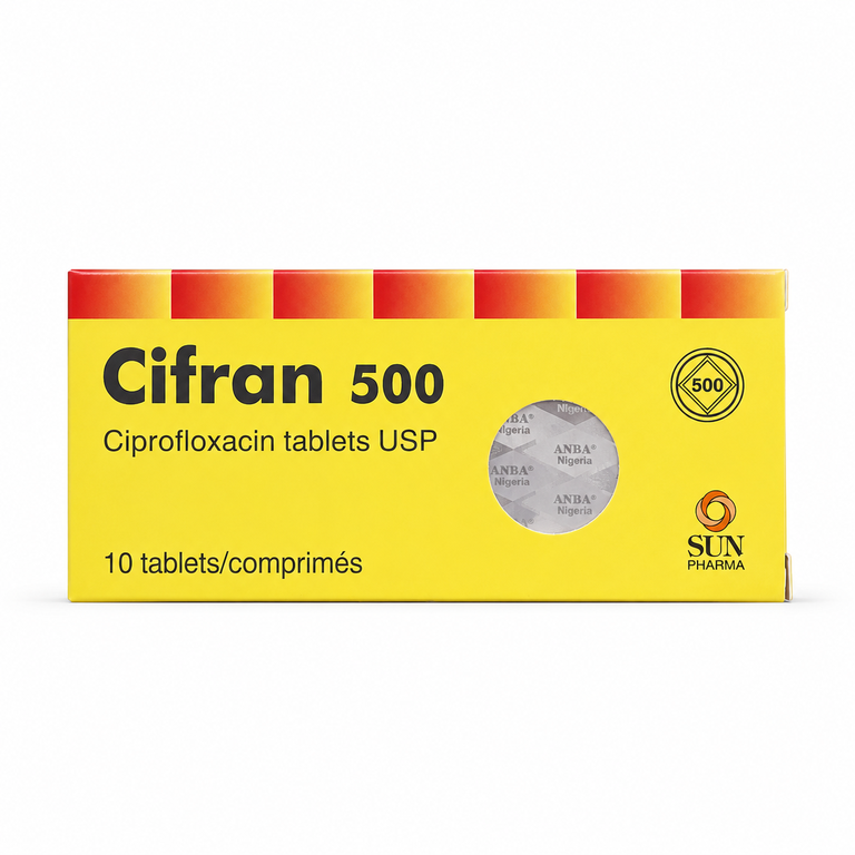 Cifran Ciprofloxacin 500 mg Tablets x 10 Tablets